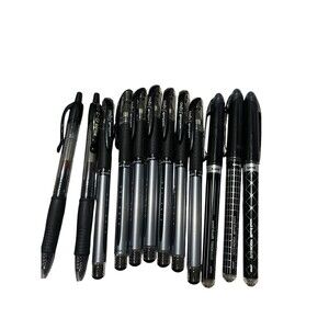 Lot of 12 uni-ball Mix Uni-ball / Signo Rollerball Pens Black Ink
